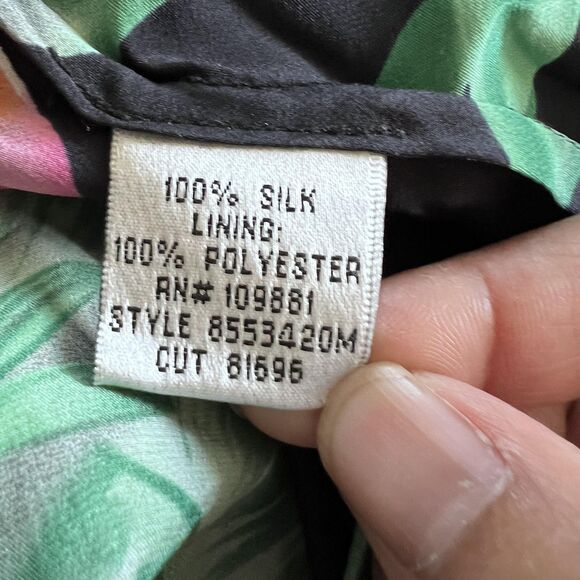 Donna Ricco Black and Pink Floral Asymmetrical Dress - Picture 6 of 10